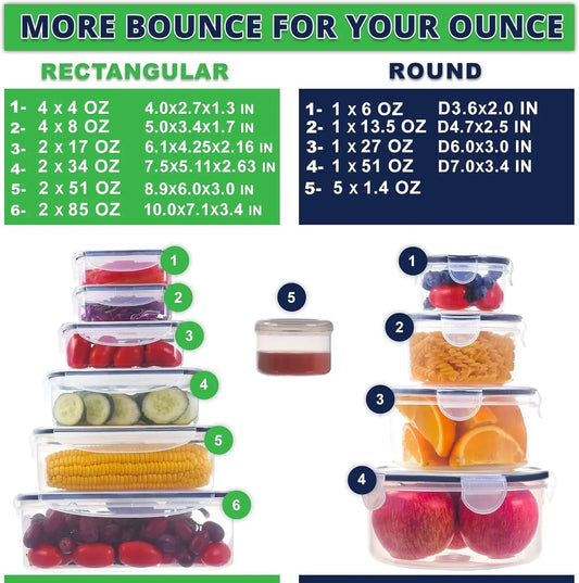 50 Pcs Large Food Storage Containers with Lids Microwave Safe
