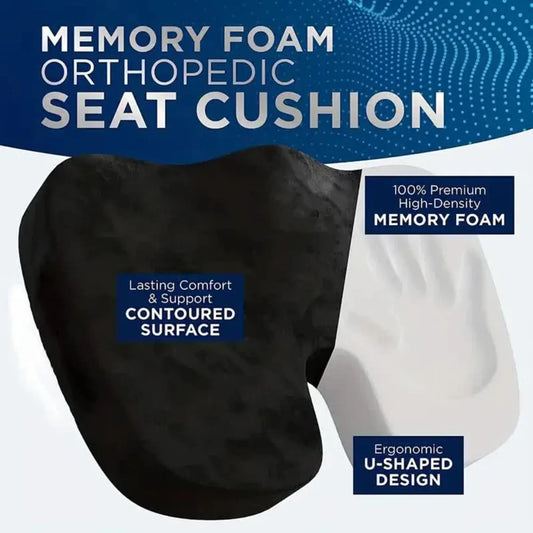 Ergonomic Travel Seat Pillow – U-Shape Memory Foam Cushion