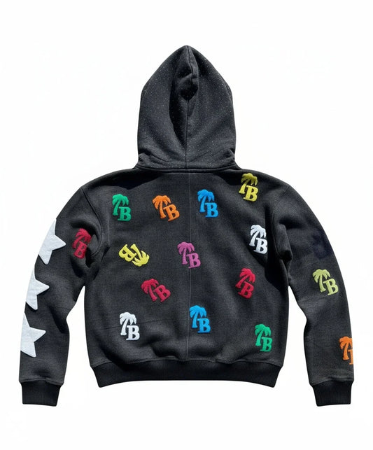 Gothic rock letter print hoodie