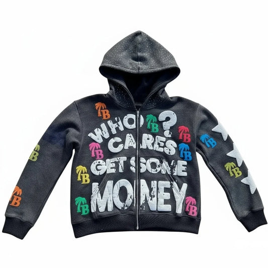 Gothic rock letter print hoodie