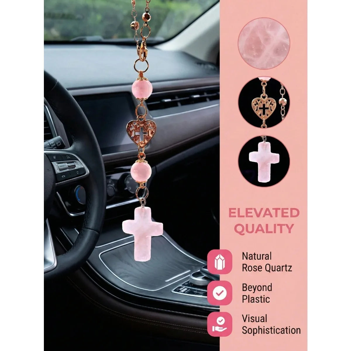 Cross Crystal Car Charm,  Crystal Protection