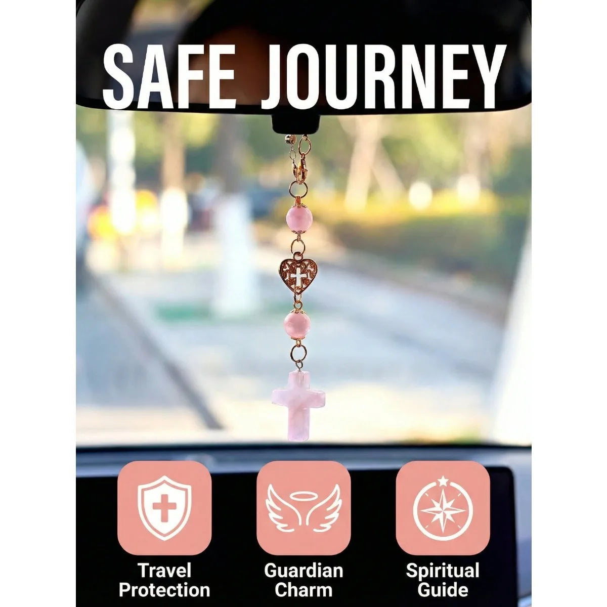 Cross Crystal Car Charm,  Crystal Protection