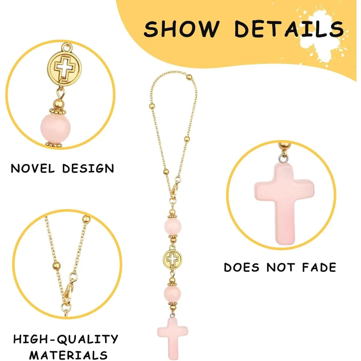 Cross Crystal Car Charm,  Crystal Protection