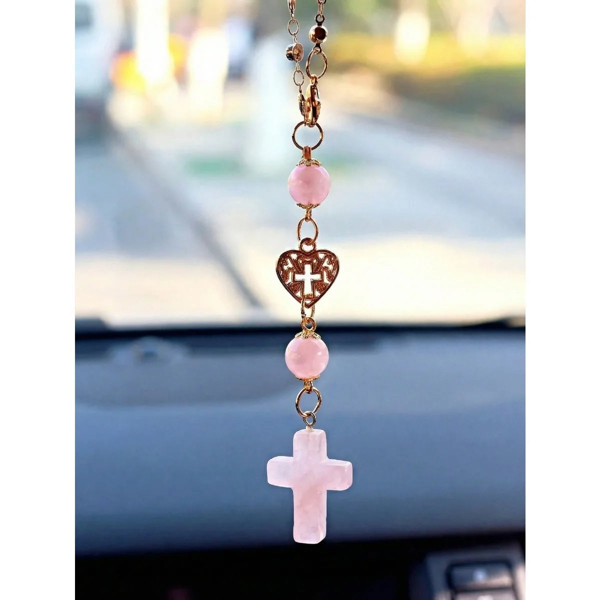 Cross Crystal Car Charm,  Crystal Protection