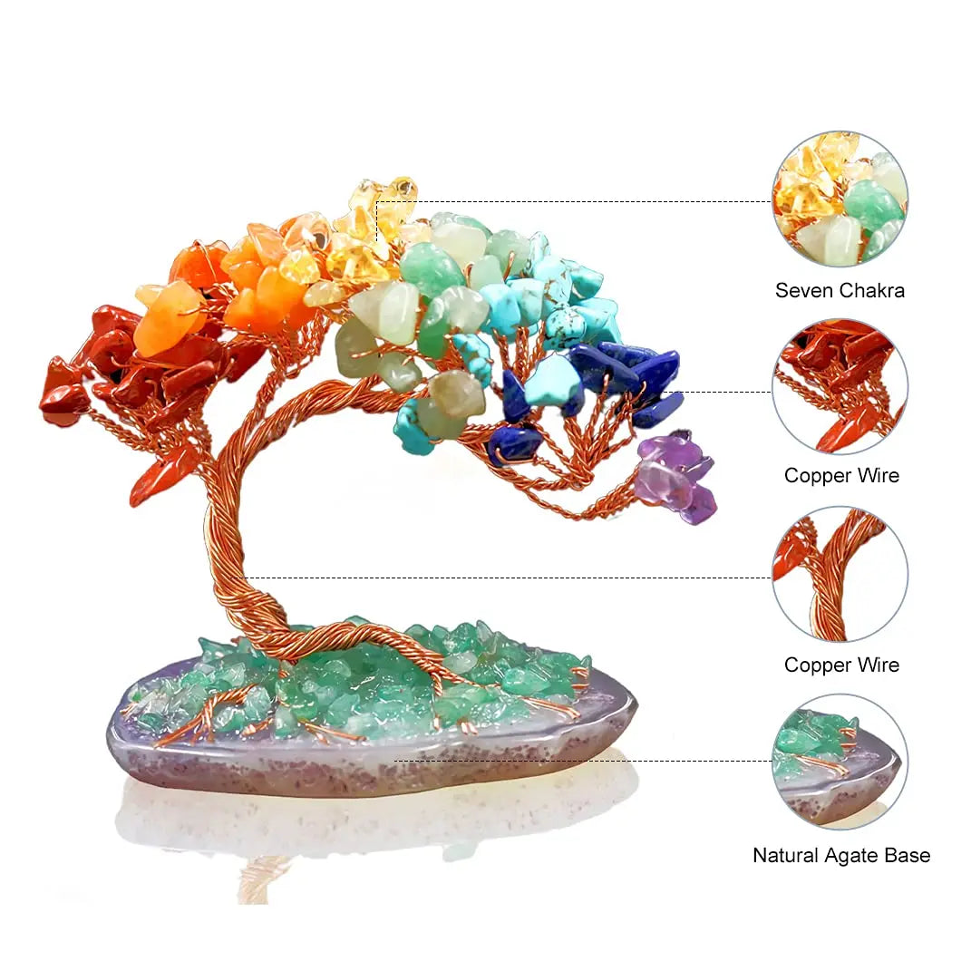 crystal crushed stone Fengtail tree agate tree ornament