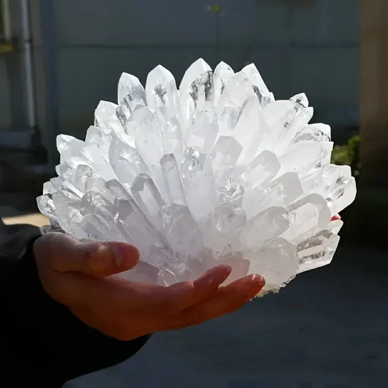 Spiritual Clear Quartz Crystal Cluster White