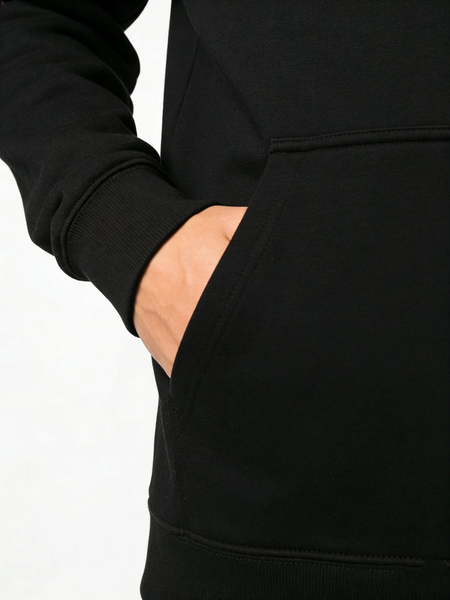 Men's Hoodie, Black, White; Regular Fit