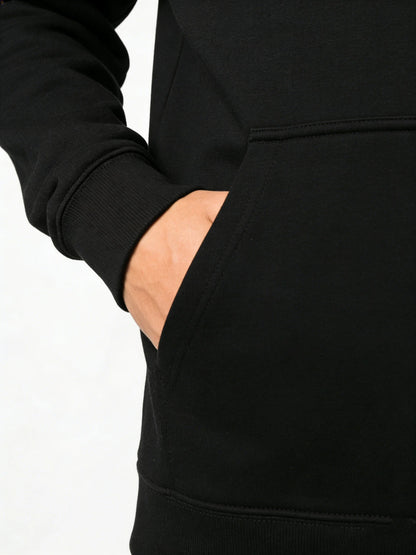 Men's Hoodie, Black, White; Regular Fit