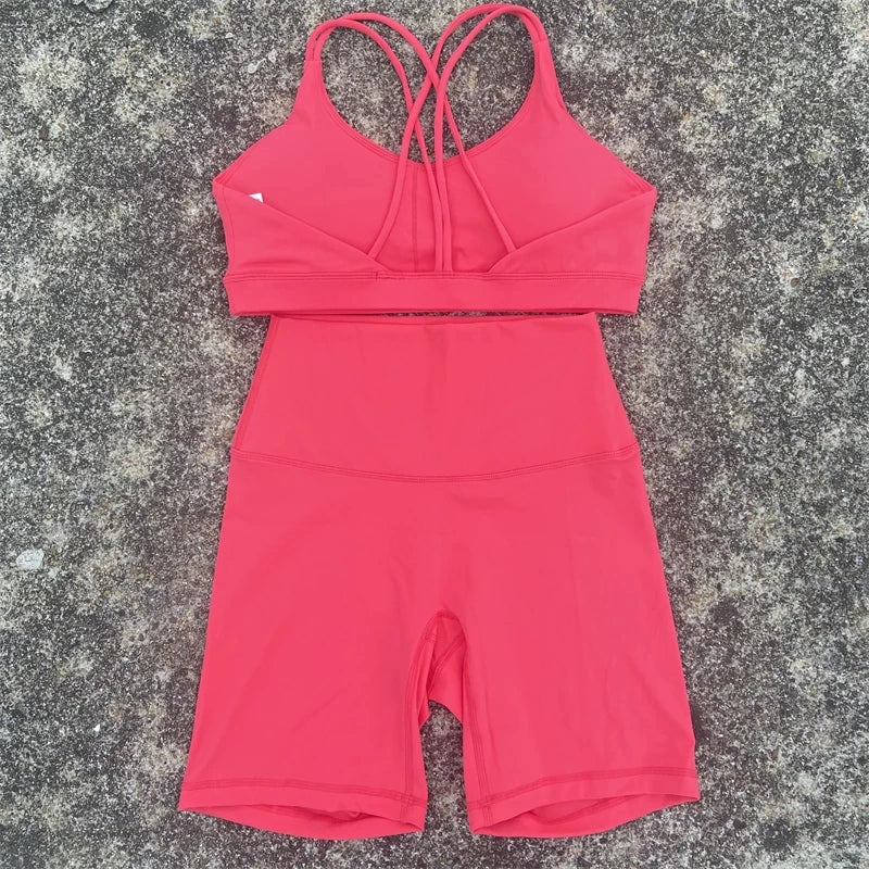Women Gym Yoga Short and sports bra