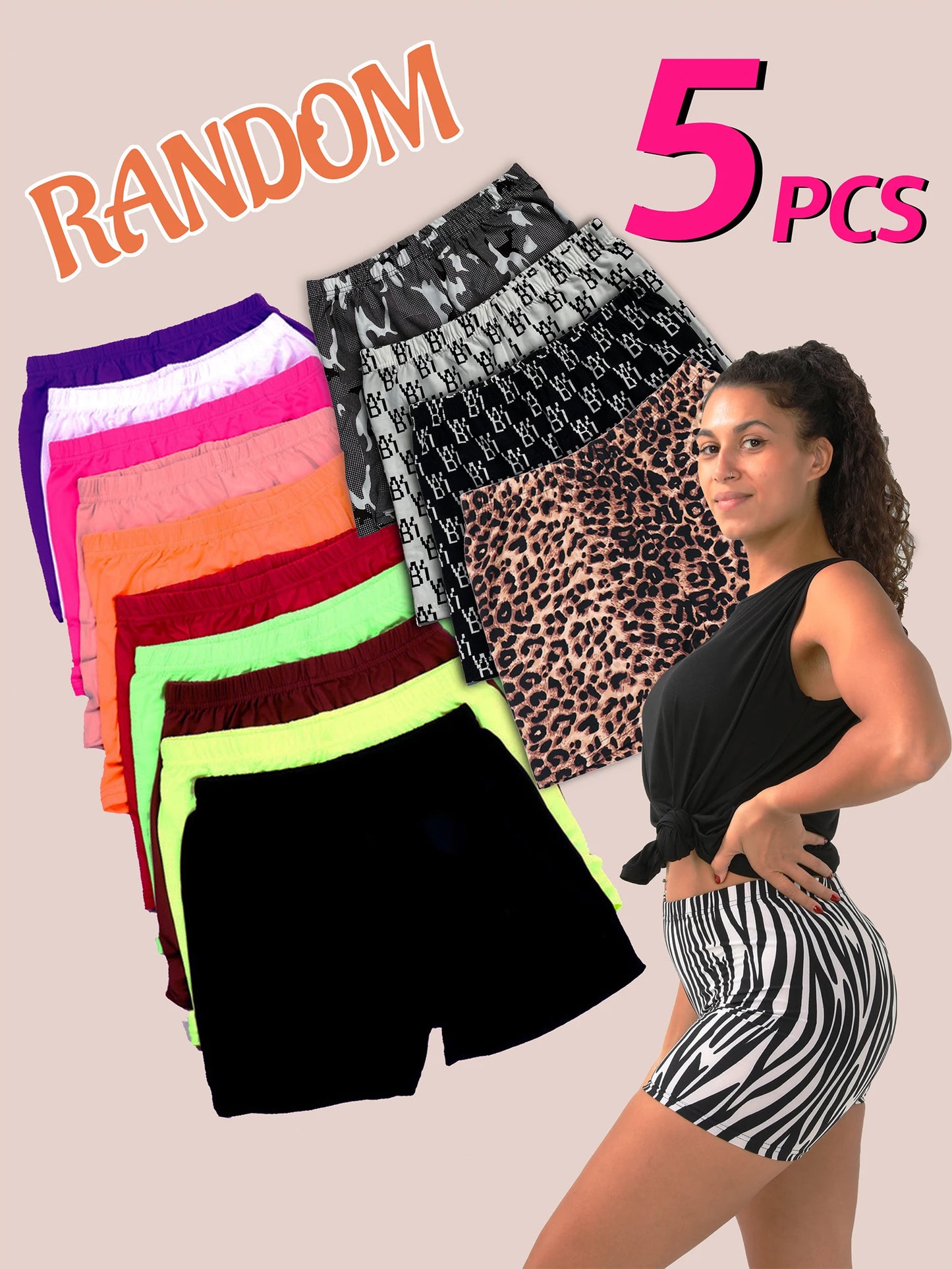 Women Biker Shorts, Mix Colors