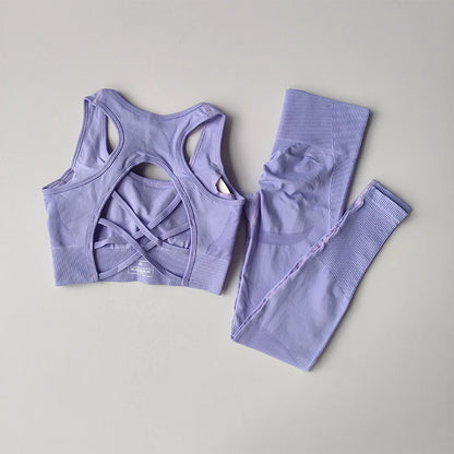 2PCS Women's Fitness Tank Top Bra & Leggings