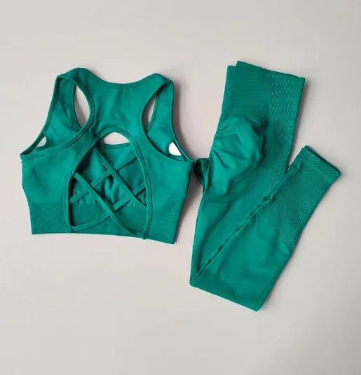 2PCS Women's Fitness Tank Top Bra & Leggings