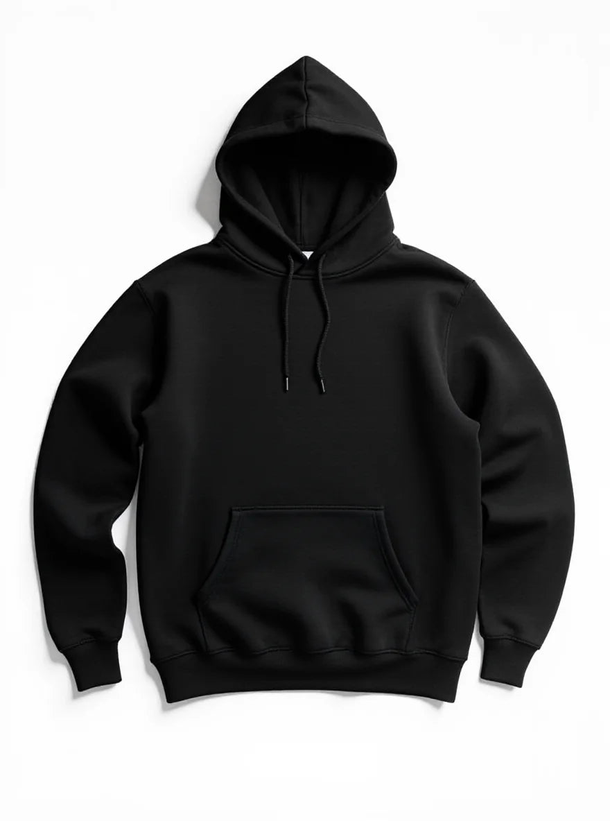 Men's Hoodie, Black, White; Regular Fit