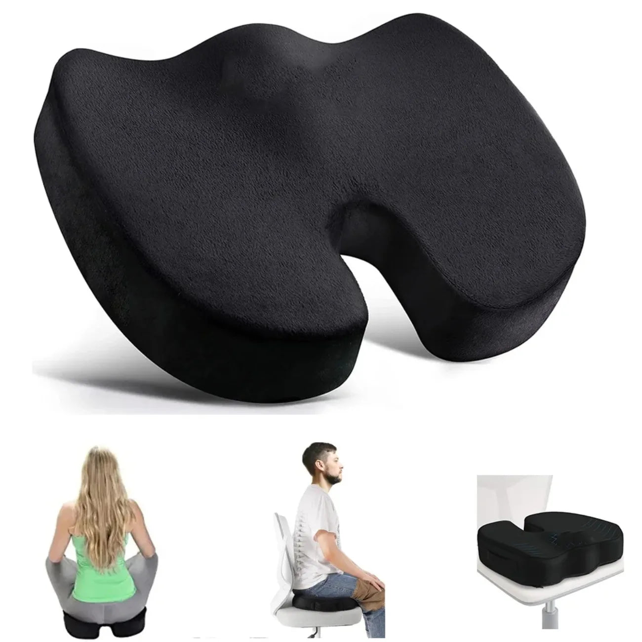 Ergonomic Travel Seat Pillow – U-Shape Memory Foam Cushion