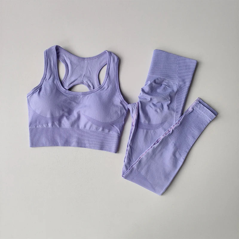 2PCS Women's Fitness Tank Top Bra & Leggings