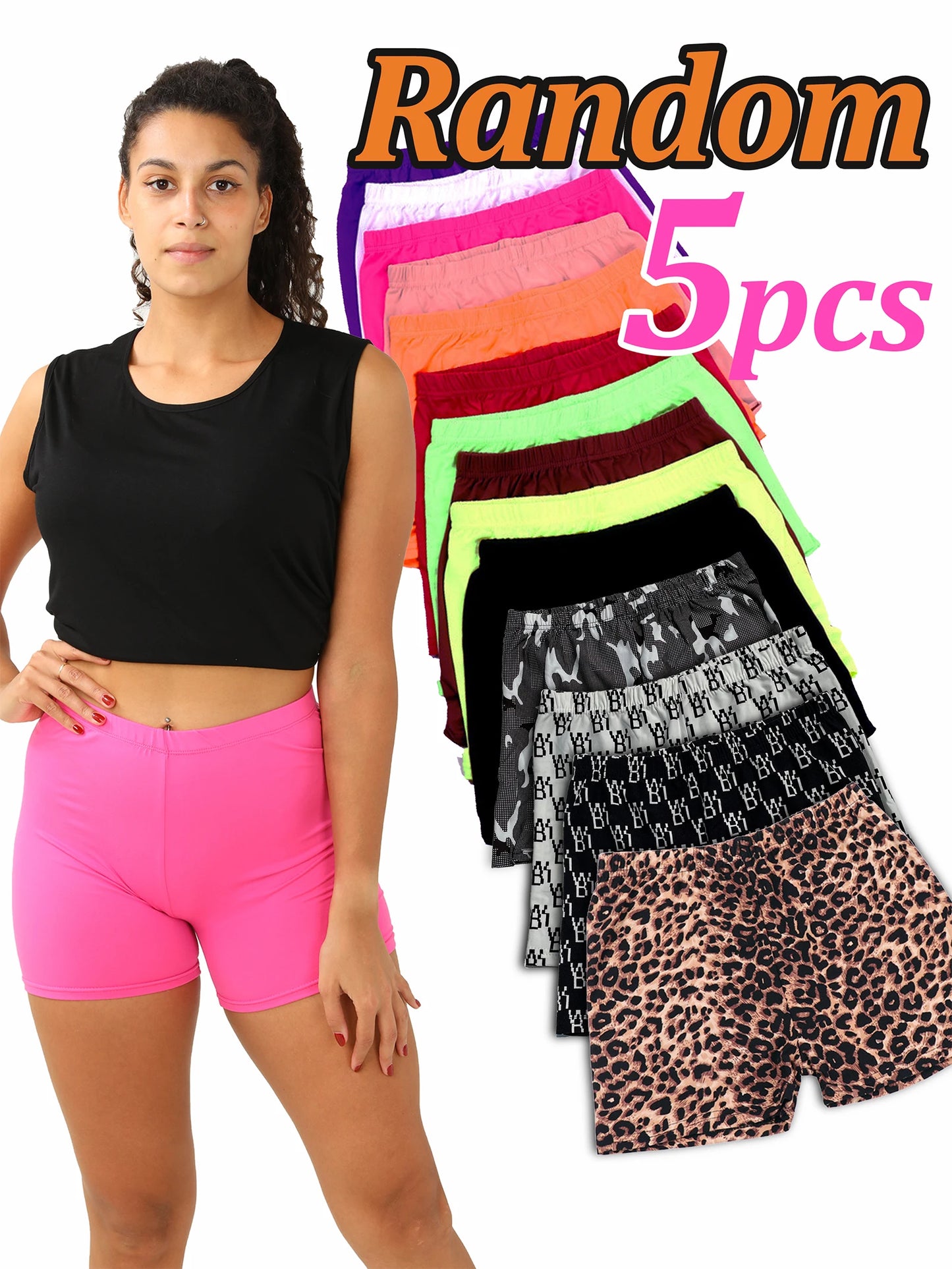 Women Biker Shorts, Mix Colors