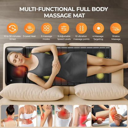 Full Body Massage Mat with Heat, Detachable Massager Pad