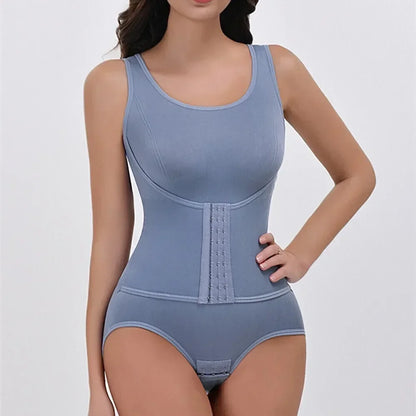 Bodysuit Shapewear with Zipper Belt Women Tummy Control