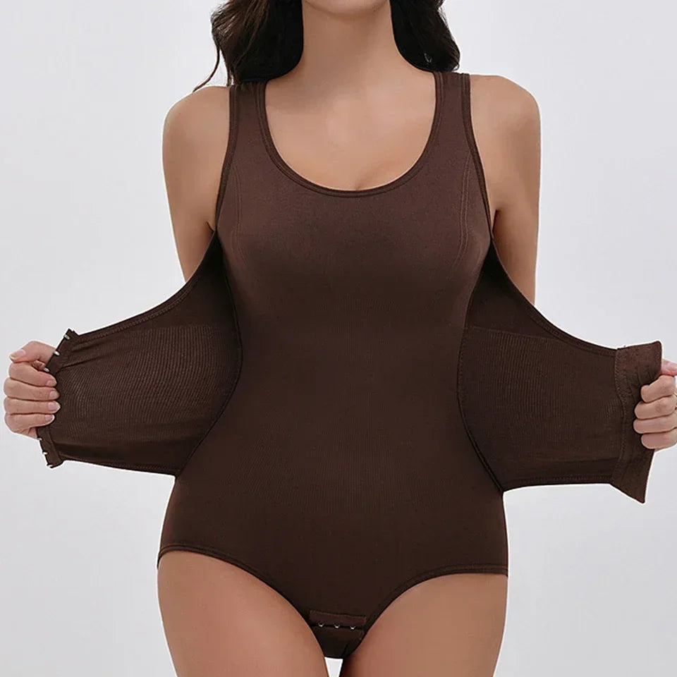 Bodysuit Shapewear with Zipper Belt Women Tummy Control