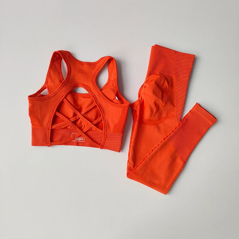 2PCS Women's Fitness Tank Top Bra & Leggings