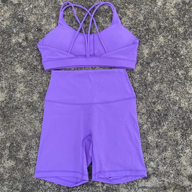 Women Gym Yoga Short and sports bra