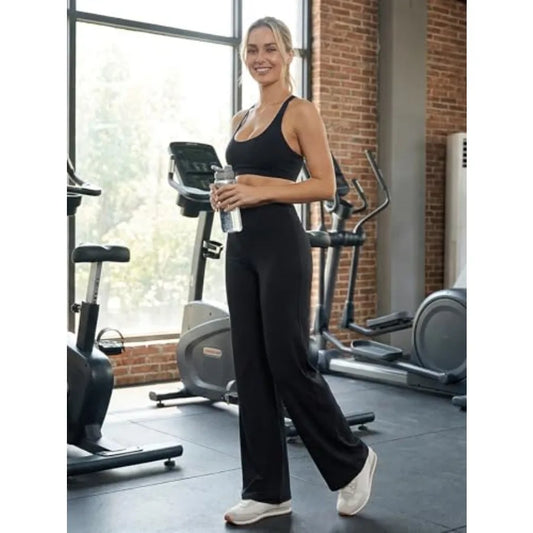 YEOREO Straight Leg Workout Leggings Hidden Scrunch