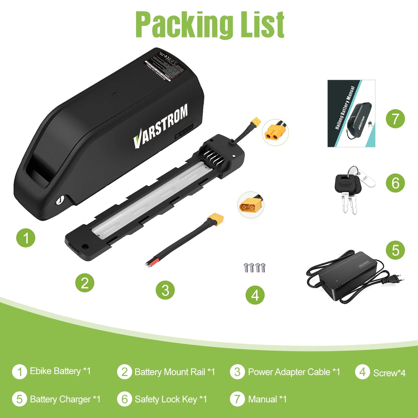 Ebike Battery 48V 25AH 52V 20AH 40A BMS Downtube Lithium Cell