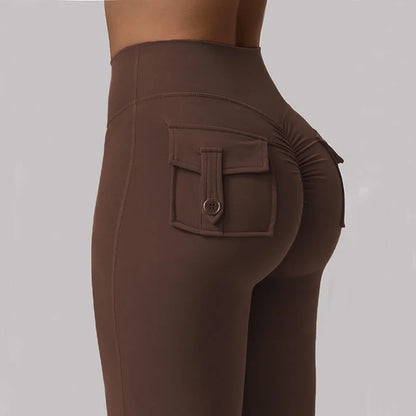 Women's Yoga Flare Trousers, High-Waisted Tummy-Control
