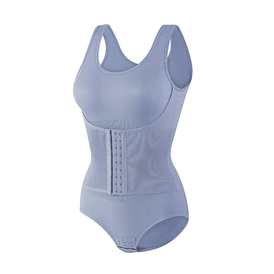Bodysuit Shapewear with Zipper Belt Women Tummy Control