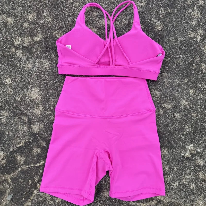 Women Gym Yoga Short and sports bra