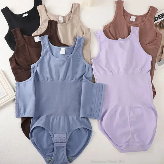 Bodysuit Shapewear with Zipper Belt Women Tummy Control