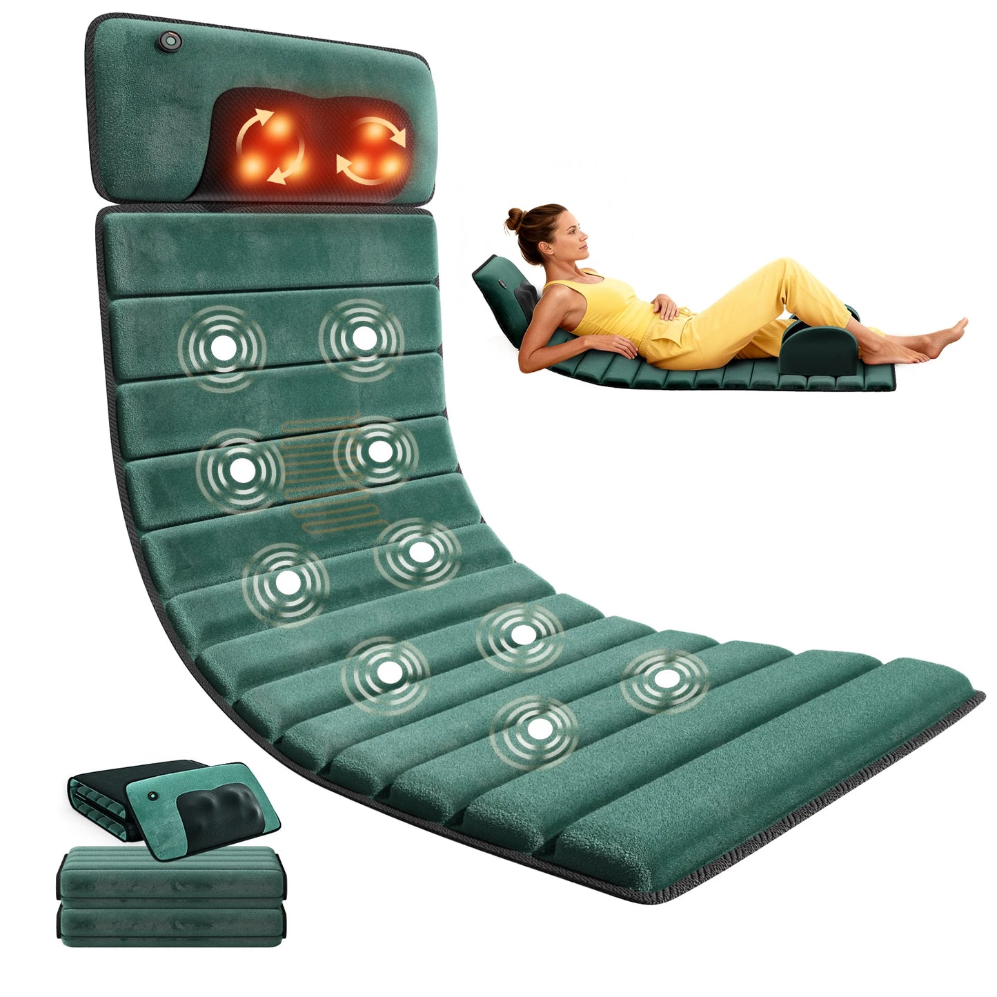 Full Body Massage Mat with Heat, Detachable Massager