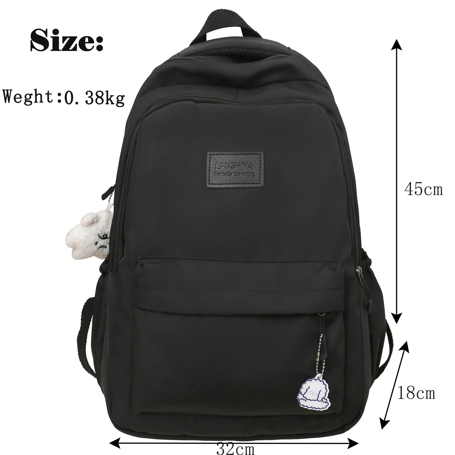Large Capacity Solid Color Backpack