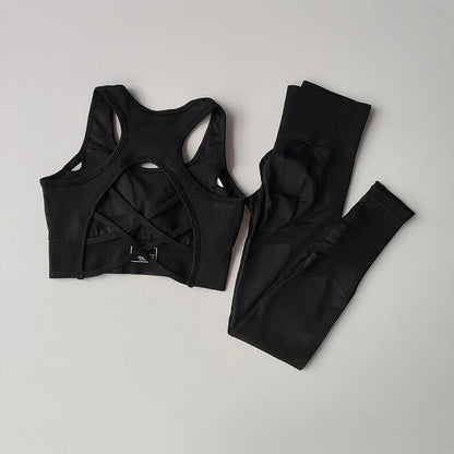 2PCS Women's Fitness Tank Top Bra & Leggings