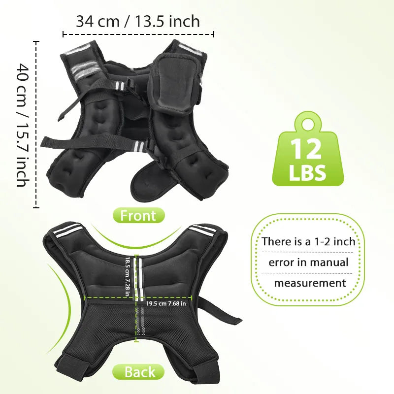 Weighted Vest with Reflective Stripe/Pocket