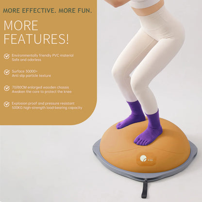 Balancing half ball trainer for core and stability/BOSU