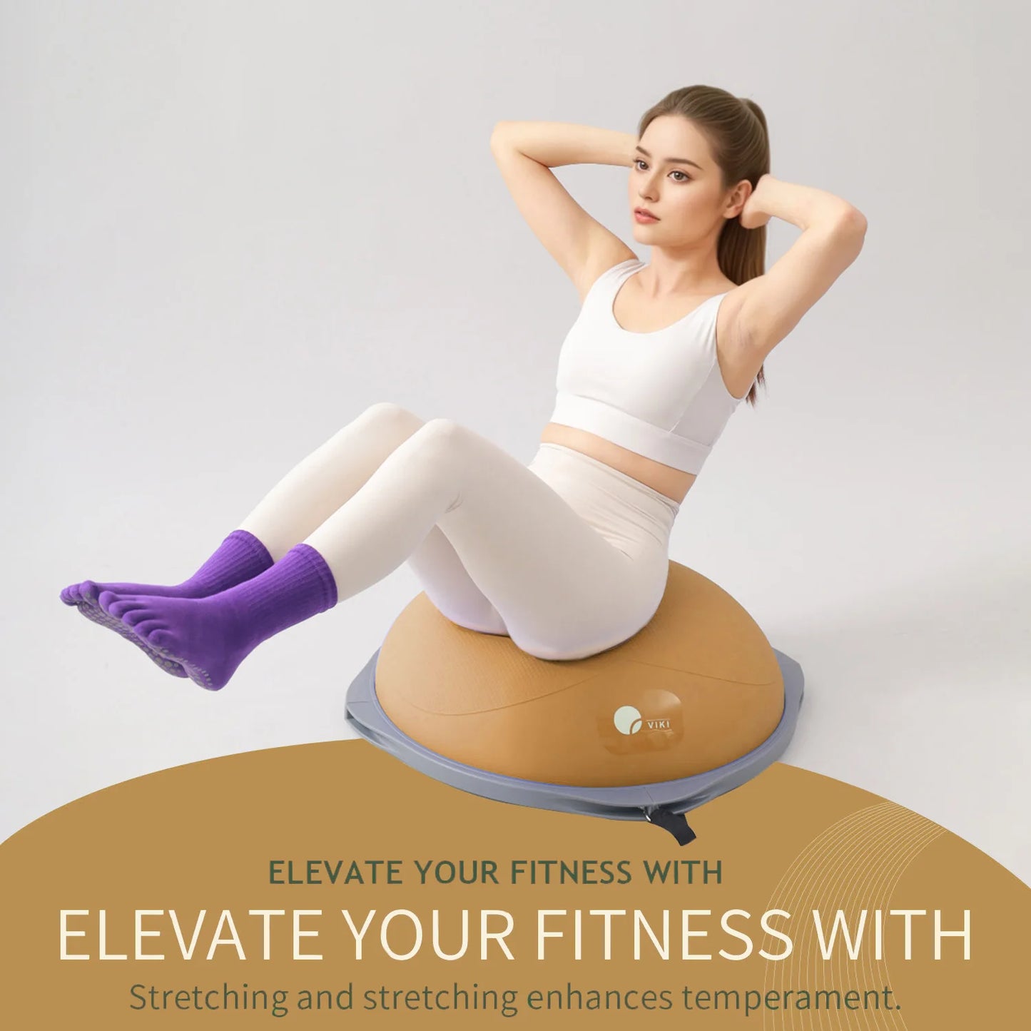 Balancing half ball trainer for core and stability/BOSU