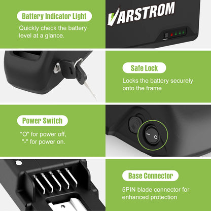 Ebike Battery 48V 25AH 52V 20AH 40A BMS Downtube Lithium Cell
