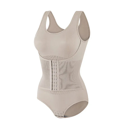 Bodysuit Shapewear with Zipper Belt Women Tummy Control