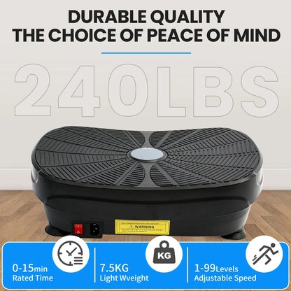 Vibration Plate Exercise Machine Whole Body Workout Power Vibration Shake Platform Fitness Lazy Slimming Resistance Bands