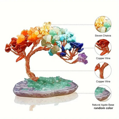 crystal crushed stone Fengtail tree agate tree ornament