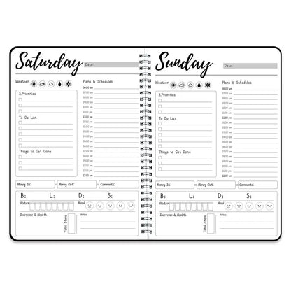 Work Planner with SelfCare for Organizing Meals, Water