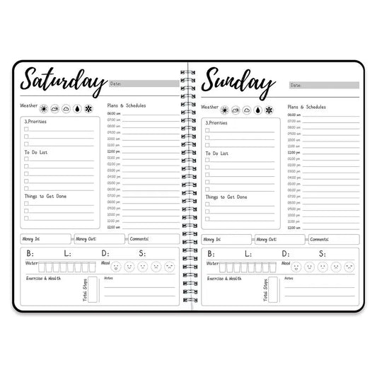 Work Planner with SelfCare for Organizing Meals, Water