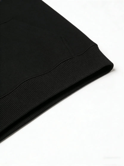 Men's Hoodie, Black, White; Regular Fit