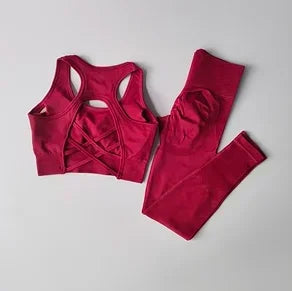 2PCS Women's Fitness Tank Top Bra & Leggings