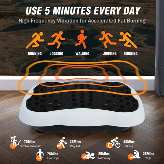 Vibration Plate Exercise Machine  with Resistance Bands/remote