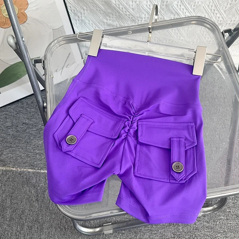 Women Yoga Shorts High Waist Workout Shorts