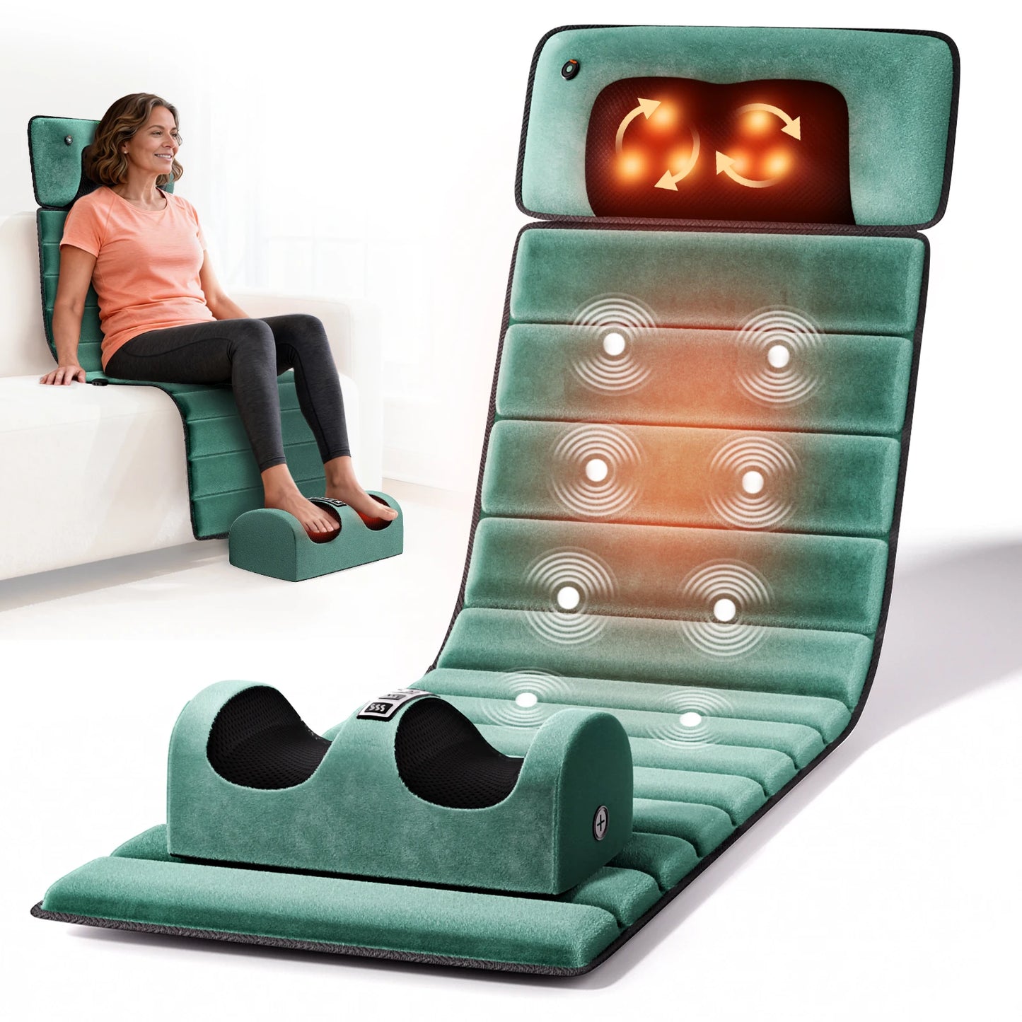 Full Body Massage Mat with Heat, Detachable Massager