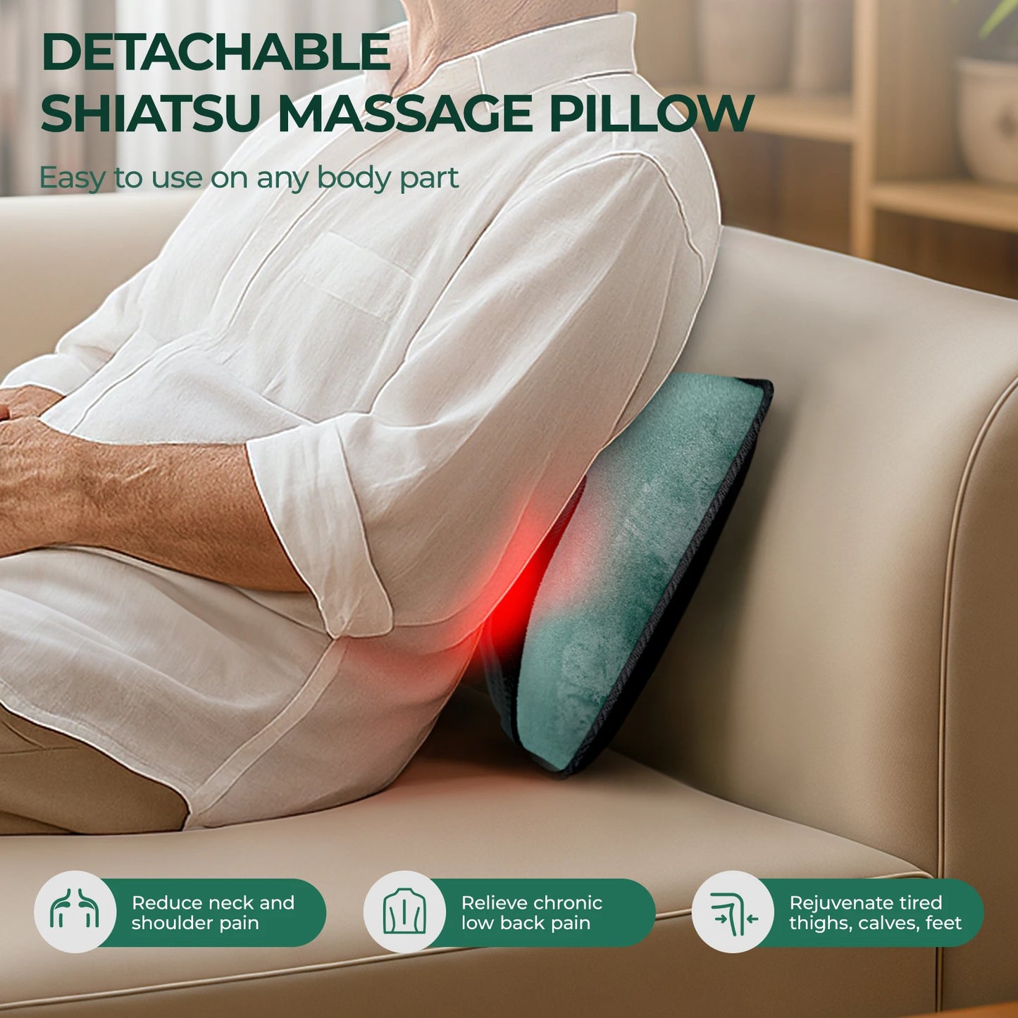Full Body Massage Mat with Heat, Detachable Massager