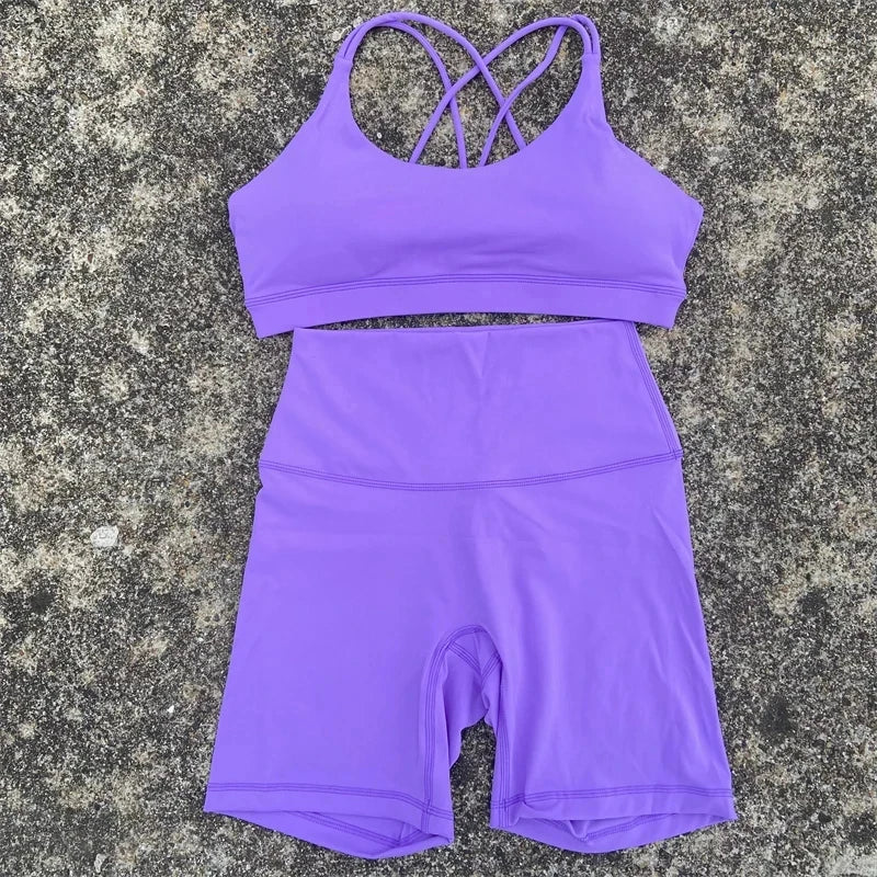 Women Gym Yoga Short and sports bra